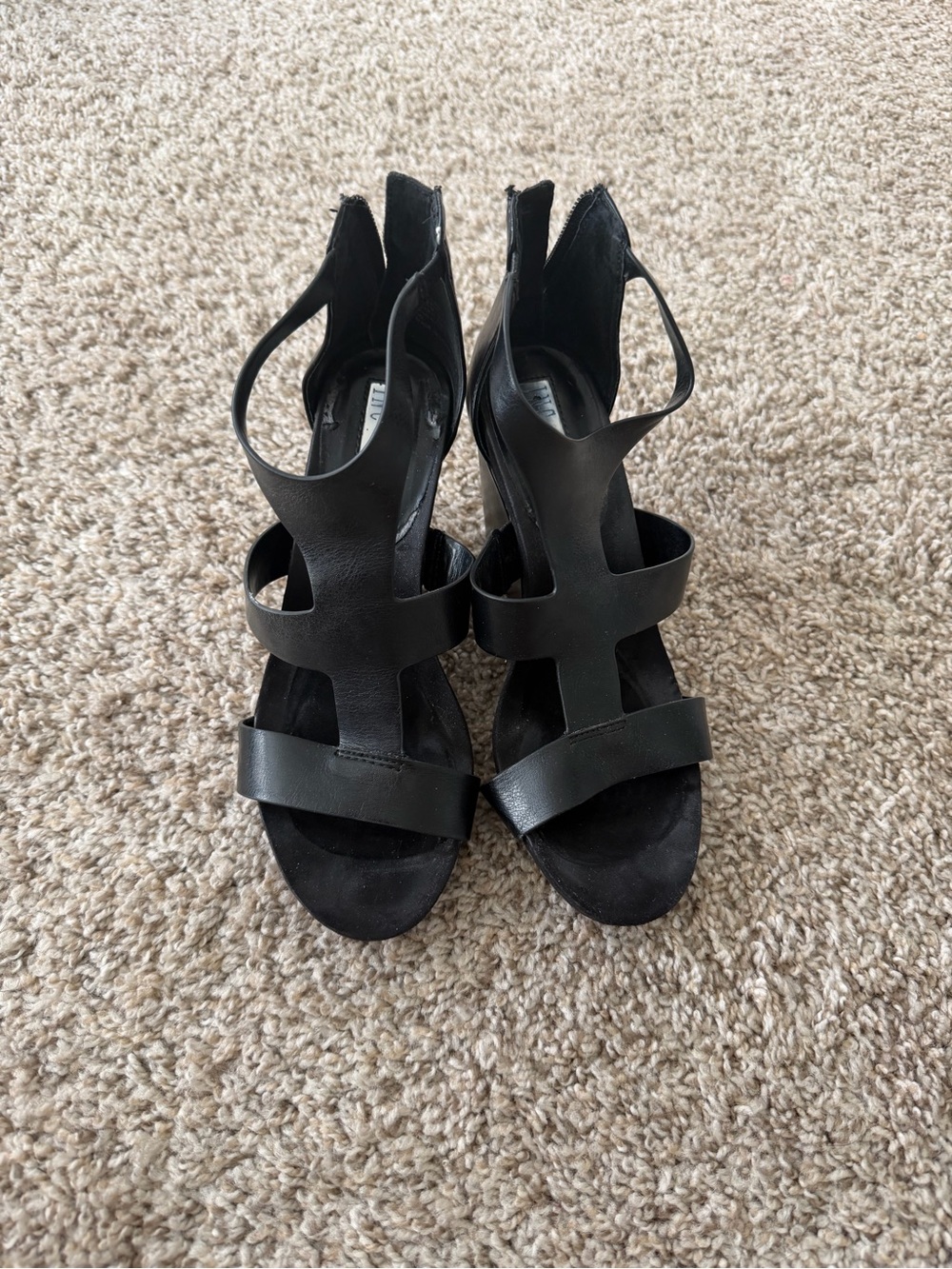 INC Black Wedge Sandal Size 8